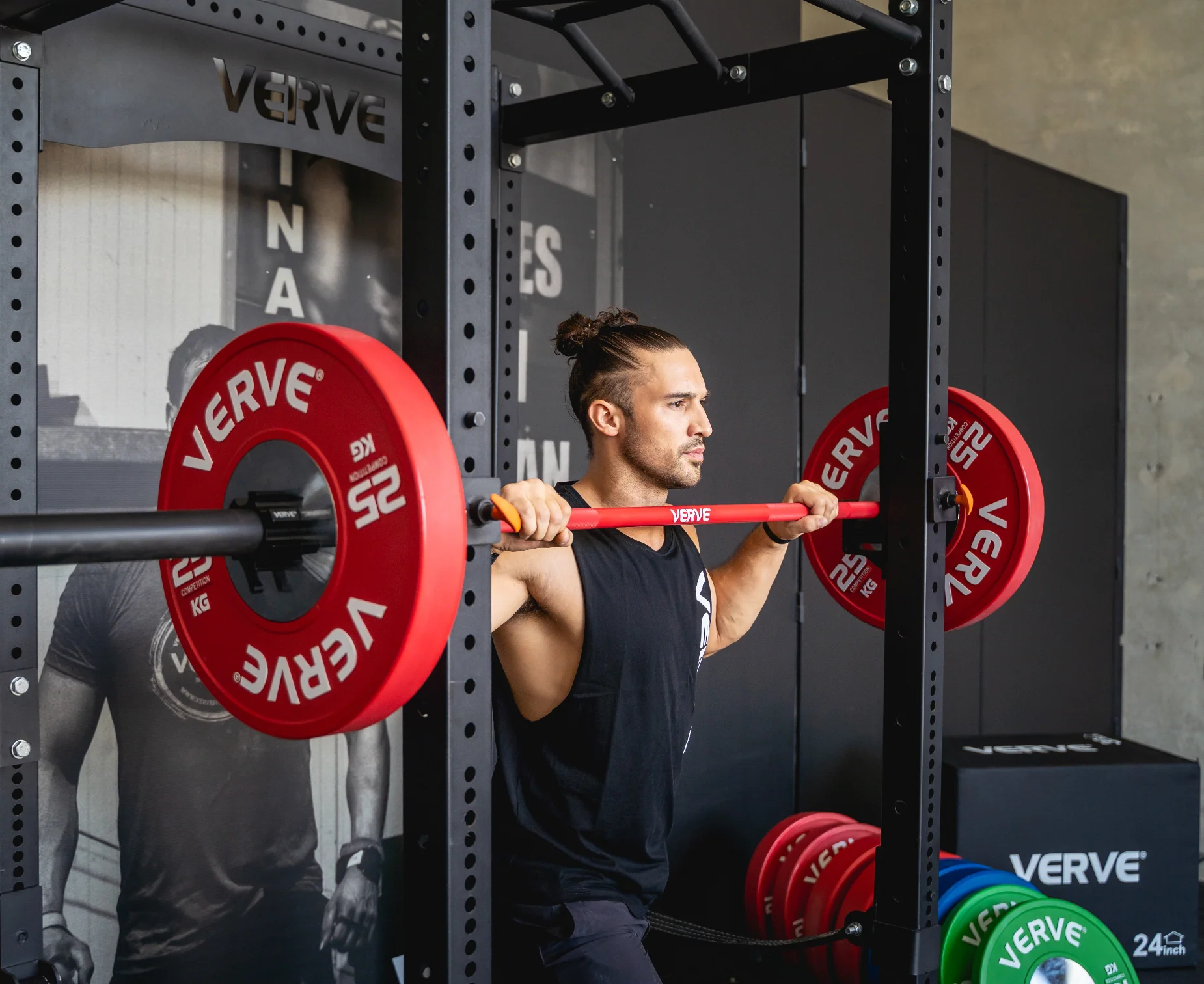 VERVE Elite Olympic Barbell - Red - 15kg - Image 9