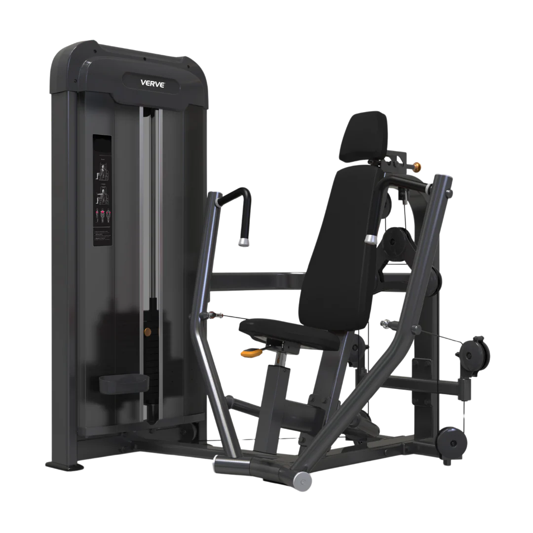 VERVE Pin Loaded Converging Chest Press (Black) - Makoto Series | MADE TO ORDER